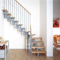 Marche ajustable en acier, balustrade métallique, escalier droit, utilisé