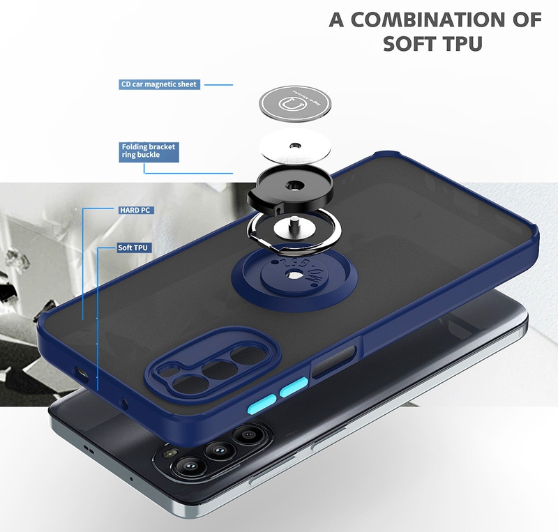 Cover Per Motorola Moto G31, Custodia Antiurto In TPU Flessibile, Blu, Con Tecnologia Air Cushion