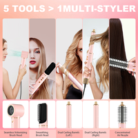 Ensemble de sèche-cheveux professionnel 5 en 1 à haute vitesse, styler ionique, brosse volumisante, séchage rapide, outil de salon pour femmes