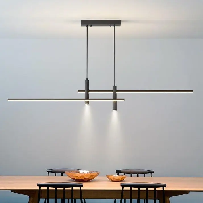 High quality modern minimalist bar dining room pendant light fashion black bedroom pendant lamp led long chandeliers