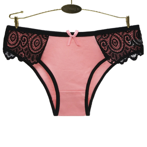 <span class=keywords><strong>Slip</strong></span> in Cotone Multicolore a Tinta Unita con Vita Media, Pizzo Floreale Laterale e <span class=keywords><strong>Mini</strong></span> Fiocco, Traspirante, per Uso Quotidiano, da <span class=keywords><strong>Donna</strong></span>, Taglie M-XXL - Product Image 2