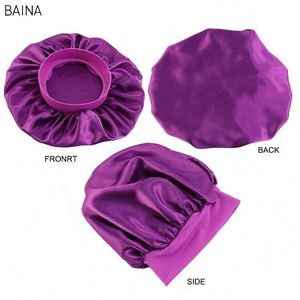 Bonnet de nuit en satin à large bande pour femme, pour soins de beauté - Product Image 3