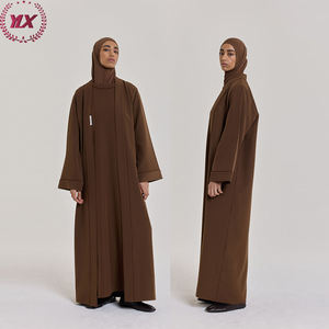 Femmes luxe dubaï ethnique islamique modeste robe hiver <span class=keywords><strong>Kimono</strong></span> manteau ouvert musulman Abaya Style Polyester Vrouwen mode adultes Eid - Product Image 4