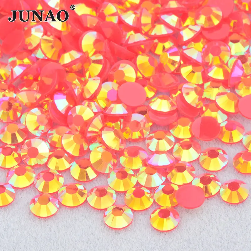 Junao atacado 2mm 3mm 4mm 5mm 6mm, pacote a granel, não quente cordão de cristal pedras de gelatina rosa ab resina strass