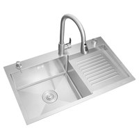 HONGDEC Gebürstetes Nickel Edelstahl Waschbecken Einzelwaschbecken für Küche, Waschküche und Waschraum