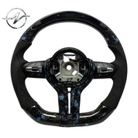 Volant sport en cuir perforé à 3 branches avec affichage LED YZ, en fibre de carbone forgée, poignée de 45 mm pour BMW Série 1, Série 3, Série 5