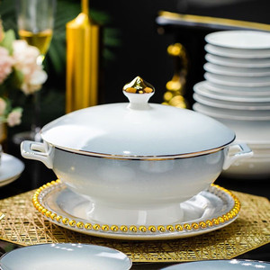 Stoviglie in porcellana <span class=keywords><strong>per</strong></span> uso domestico europee <span class=keywords><strong>di</strong></span> lusso Bone China <span class=keywords><strong>di</strong></span> lusso ciotole e piatti in ceramica Set da tavola - Product Image 4