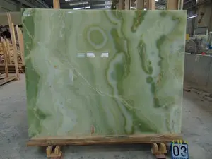 Marbre vert d'onyx de dalle, entrepôt disponible