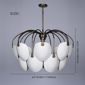 Lámpara de araña moderna de cerámica texturizada a mano para hotel, bar, sala de estar, comedor, dormitorio, luces colgantes - Product Image 6