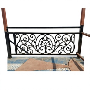 Heavy Duty Cast Iron Aluminum Paris Balcony Balcony Stair Railing Highly Polished Grey Finish Super Shot Blast Modern Motifs... - Product Image 1