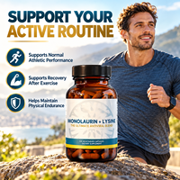 Capsules de monolaurine L-Lysine OEM, capsules végétariennes, 120 unités, complément alimentaire nutritionnel quotidien