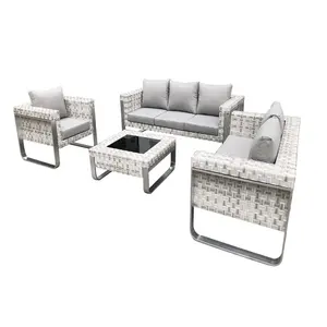 Modern Design Rieten Bank Patio Tuin Set Restaurant Sofa Pe Rotan Tuinmeubilair