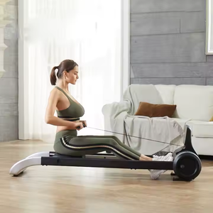 <span class=keywords><strong>Rameur</strong></span> <span class=keywords><strong>électromagnétique</strong></span> pliable avec rails doubles en alliage et résistance à 6 niveaux pour l'entraînement à domicile - Product Image 4