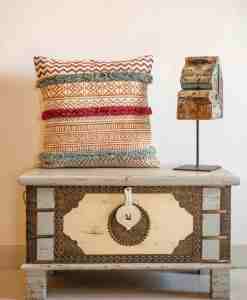 Juego de Fundas de Almohada Boho Hechas a Mano, Patrón Geométrico Tribal, Fundas de Cojín Texturizadas, Estilo Rústico Vintage para el Hogar, 18x18 20x20 - Product Image 4