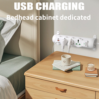 Multiprise murale universelle avec charge rapide USB-C PD, rallonge multi-prises en ABS ignifuge, prises EU, UK, US