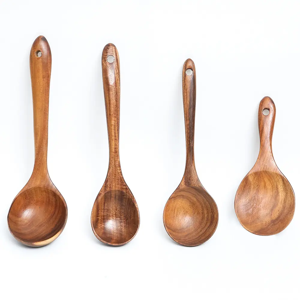 Thai Teak Manufacturers Wholesale Seven - Piece Varnish Solid Wood Spatula Rice Spoon Set Creative Kitchen Wooden Spoon Foreign