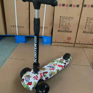 批发高品质涂鸦彩色3轮站立儿童滑板车高度可调儿童滑板车 - Product Image 1