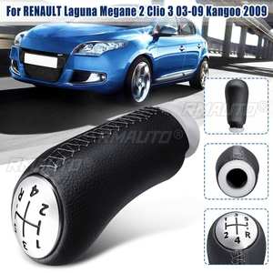 Pommeau de levier de vitesse 5 vitesses en cuir PU pour Renault Laguna Megane 2 Clio 3 2003 2004 2005 2006 2007 2008 2009 Scenic2 Kangoo - Product Image 2