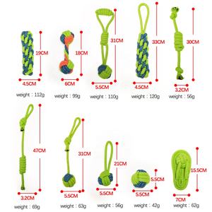 Corde giocattolo per cani più vendute in stock confezione da <span class=keywords><strong>9</strong></span> prodotti per animali domestici giocattoli da masticare per cani masticatori aggressivi spazzolino da denti giocattolo per cani di canapa - Product Image 2