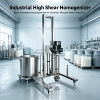 Homogénéisateur industriel à cisaillement élevé, équipement de homogénéisation par lots pour la production en série de produits cosmétiques et de soins de la peau, machine de mélange de liquides