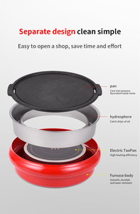Ventes directes d'usine en gros en fonte antiadhésive rouge rond barbecue grill <span class=keywords><strong>four</strong></span> de <span class=keywords><strong>poterie</strong></span> électrique grill barbecue coréen - Product Image 6