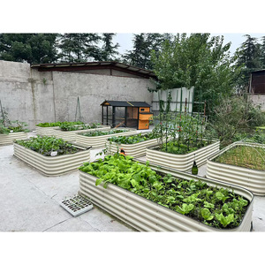 Lit de jardin de bureau carré galvanisé et écologique Hauteur de 17 pouces <span class=keywords><strong>Pot</strong></span> de fleurs <span class=keywords><strong>en</strong></span> acier Décoration de jardin pour la maison - Product Image 2