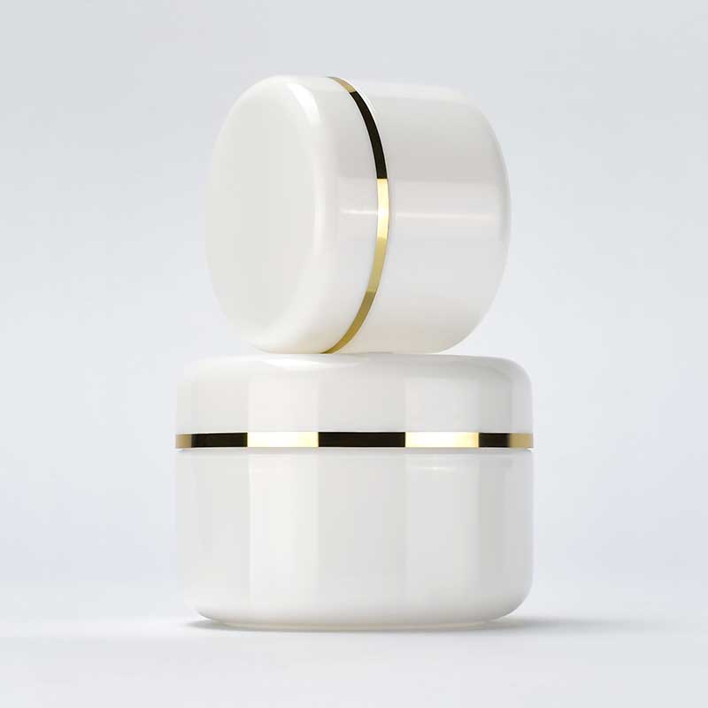 Barattolo bianco con bordo d'oro