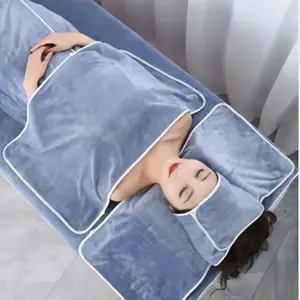 Conjunto de toalhas de microfibra personalizadas de alta qualidade com 5 peças para salão de beleza, cama de massagem, toalha de spa
