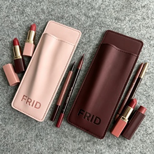 Estuche para Delineadores de Labios Rosa, Bolsa Porta Delineadores con Espejo, Estuche Cosmético para Lápiz de Cejas y Labios con Espejo - Product Image 1