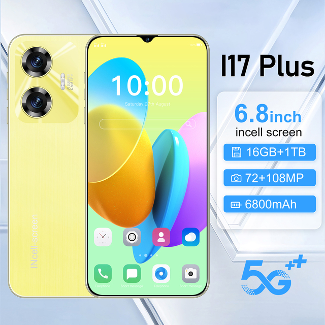 Cheap Price I17 Plus Smartphone 16GB+1TB Memory 6.8Screen | Face ID 2026 Hot Sale Business