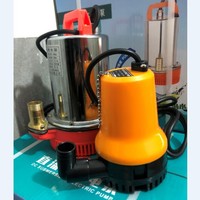 Pompe submersible 12V/24V CC à fil de cuivre pour drainage de bateaux/yachts, irrigation, petite, jaune, câble de 2,5m/1,2m, tuyau de refoulement de 1 pouce