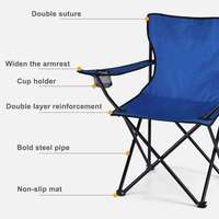Chaise de camping pliable pour la plage et les activités de plein air - Utilisation en parc et à l'hôtel - Tissu polyester Ripstop 600D