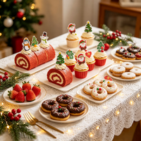 Décorations Comestibles en Sucre – Motifs Bonhomme de Neige et Sapin de Noël pour Desserts, Gâteaux et Pâtisseries ; 15 Pièces par Boîte, Embellissements DIY