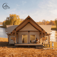 Fabricant de tentes de glamping de luxe à 2 chambres avec salle de bain pour l'hébergement en safari africain