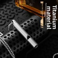 PioneerEDC Nouveauté Sifflet de survie en titane pour le camping et les secours en extérieur, outils EDC, sifflet métallique, porte-clés, sifflet élégant