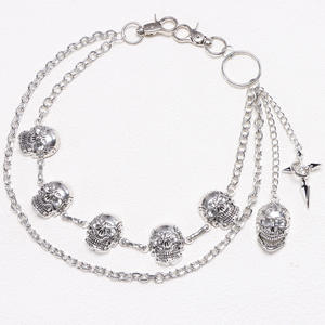 Multi Layered Skull Waist <b>Chain</b> Tibetan Silver Hip Hop Decorative Pants <b>Chain</b> <b>Cross</b> Pattern Party Fashion Body <b>Chain</b> - Product Image 2