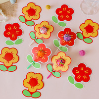 Cartes en papier pour emballages de sucettes florales de dessin animé, étiquettes faites à la main pour bonbons, pour les anniversaires d'enfants, les récompenses en classe et les cadeaux de remerciement