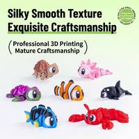 Vashine Juguetes Divertidos Impresos en 3D para Niños, Colección de Animales de Cristal Flexibles, Animales Impresos en 3D de PLA, Juguetes de Modelos de Plástico