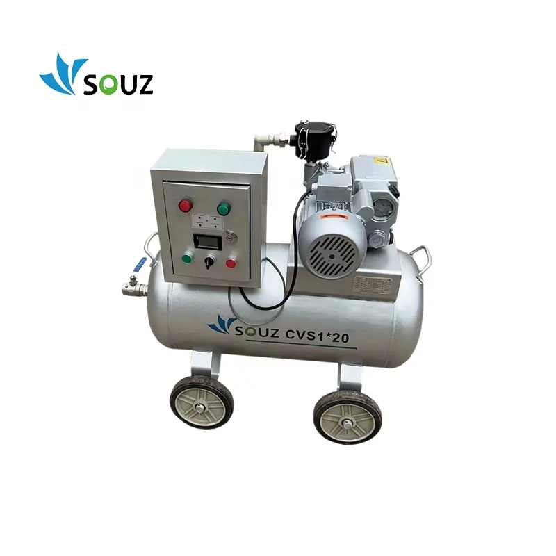 SOUZ Customized Pump System 1.5 HP Rotary Vane Vacuum System 29.9" Ultimate Vacuum 60 Gallon CVS1*40 Central Vacuum System