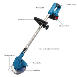 21V <span class=keywords><strong>batterie</strong></span> au Lithium débroussailleuse tondeuse à gazon Machine de découpe d'herbe DIY Portable sans fil jardin électrique - Product Image 5