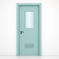 Porte intérieure en acier pour usine, atelier, école, hôpital, toilettes, salle de bain, avec ventilation par persiennes / panneau de vision en verre