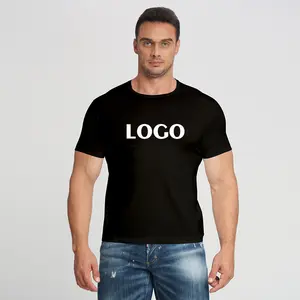 2024 Summer Blank Gym Men T-shirt Custom Logo T-Shirt Quick-Dry Polyester Sports Jersey Knitted Crew Neck Tops