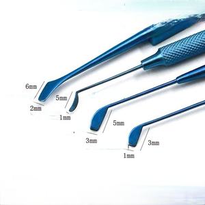 Lasik sudip peralatan bedah mikro alat bedah mikro spatula bergaris Corneal ujung melengkung - Product Image 3