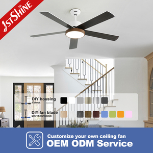 1stshine LED ventilateur de plafond 54 pouces 6 vitesses vent confortable 3 couleurs LED lumière dimmable ventilateur de plafond avec télécommande - Product Image 4