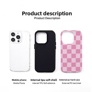 Custodia per <span class=keywords><strong>cellulare</strong></span> antiurto 2 in 1 con stampa a trasferimento termico a quadri rosa shocking, stile magnetico, per 17promax - Product Image 3