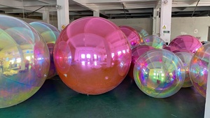 Esferas inflables metálicas-<span class=keywords><strong>Esfera</strong></span> de espejo de oro <span class=keywords><strong>gigante</strong></span> iridiscente Bola de decoración inflable de Pvc de Navidad para exteriores - Product Image 6