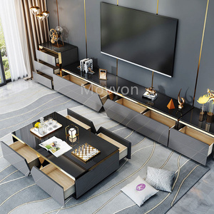 Modern <strong>TV</strong> Stands and Coffee Table Marble <strong>TV</strong> Cabinet Set Center Tables - Product Image 2