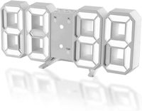 Reloj Despertador LED Digital con Números Blancos, Control por Voz 3D, Función de Repetición, Ajuste Automático de Brillo, Alimentación USB, Decoración para el Hogar