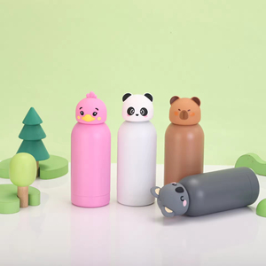 Cute Animal Head Lid Kids Stainless Steel Vacuum <b>Insulated</b> Water Bottle Portable Handle Leakproof Thermal <b>Flask</b> - Product Image 4