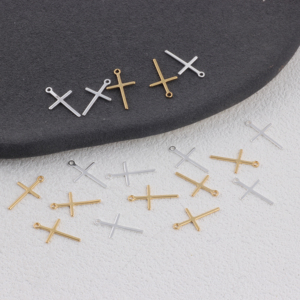 Ciondolo a Croce Minimalista in <span class=keywords><strong>Oro</strong></span> 14K per Creazione di Gioielli Fai-da-Te Permanenti e Accessori Artigianali - Product Image 5